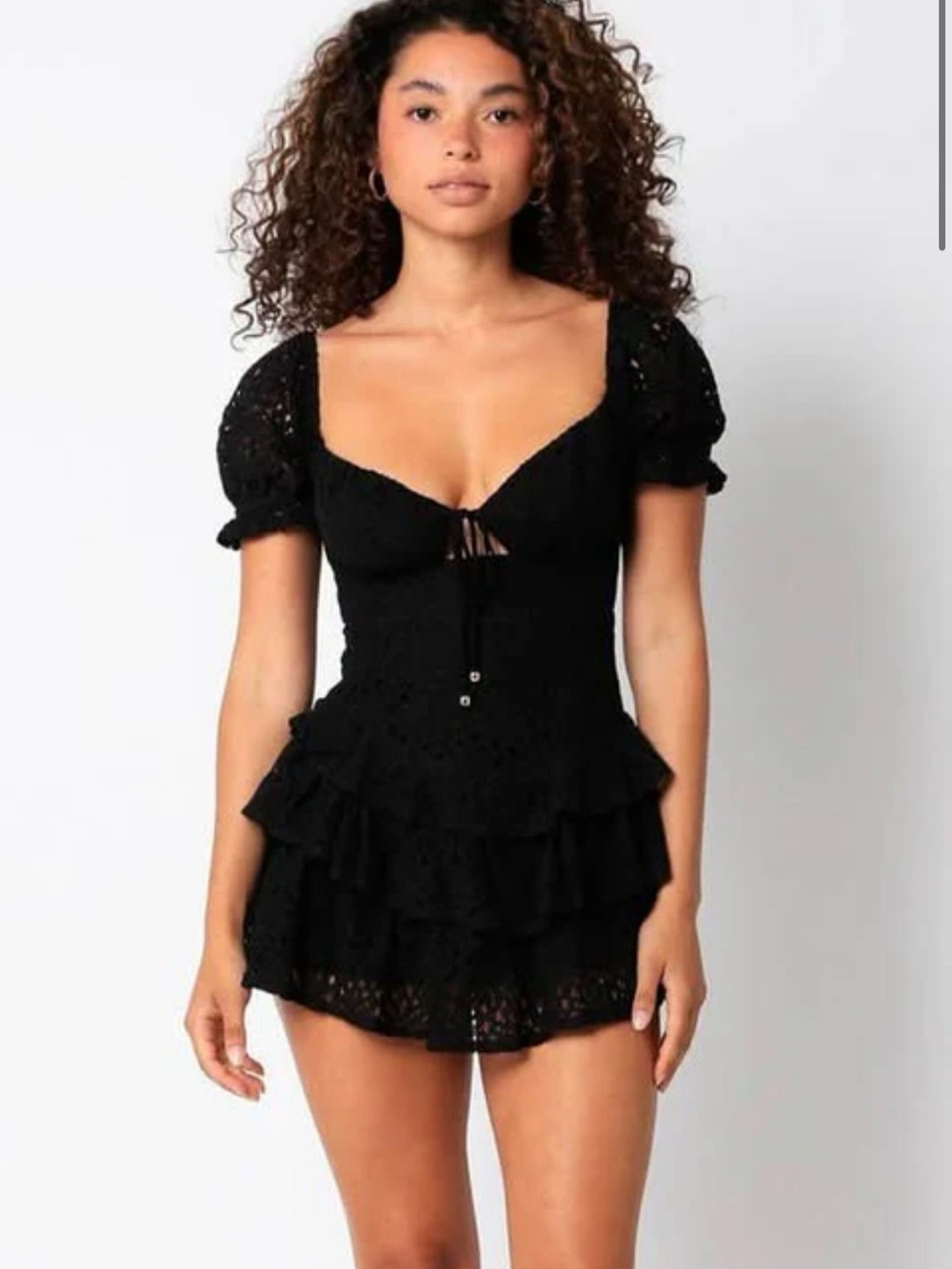 Penelope Black Lace Mini Dress | Boho Pink